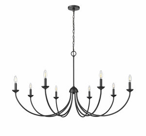 Chandeliers 8 Lamps Huxley Chandelier - Matte Black - 52in Diameter - E12 Candelabra Base