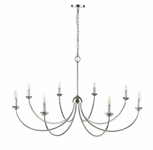 Chandeliers 8 Lamps Huxley Chandelier - Polished Nickel - 52in Diameter - E12 Candelabra Base