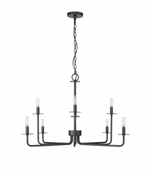 Chandeliers 8 Lamps Marceline Chandelier - Matte Black - 37.85in Diameter - E12 Candelabra Base