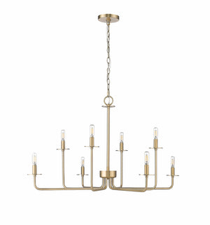 Chandeliers 8 Lamps Marceline Chandelier - Modern Gold - 37.85in Diameter - E12 Candelabra Base