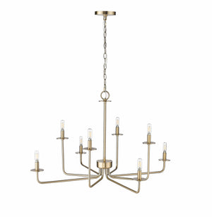 Chandeliers 8 Lamps Marceline Chandelier - Modern Gold - 37.85in Diameter - E12 Candelabra Base