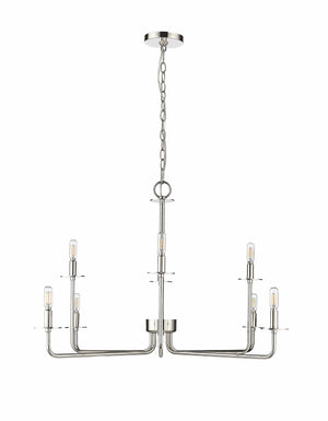 Chandeliers 8 Lamps Marceline Chandelier - Polished Nickel - 37.85in Diameter - E12 Candelabra Base