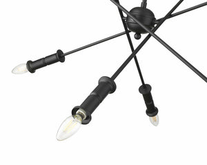 Chandeliers 8 Lamps Potiss Chandelier - Matte Black - 33in Diameter - E12 Candelabra Base