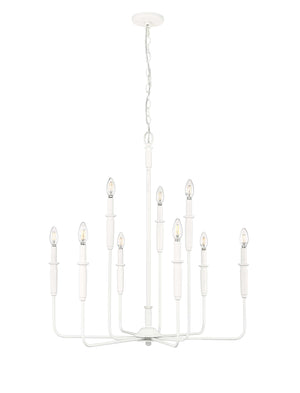 Chandeliers 9 Lamps Savanne Chandelier - Textured White - 31.9in Diameter - E12 Candelabra Base