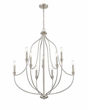 Chandeliers 9 Lamps Senoia Chandelier - Brushed Nickel - 32.5in Diameter - E12 Candelabra Base