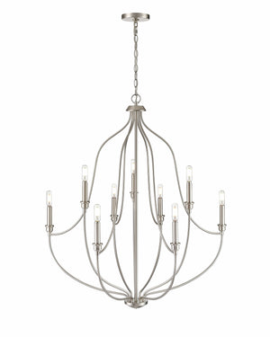 Chandeliers 9 Lamps Senoia Chandelier - Brushed Nickel - 32.5in Diameter - E12 Candelabra Base