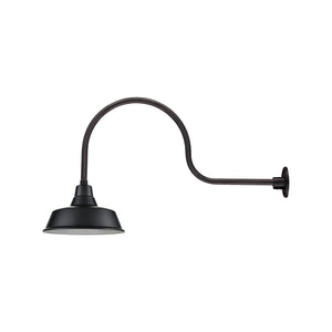 14'' Satin Black Classic Warehouse Shade With Gooseneck