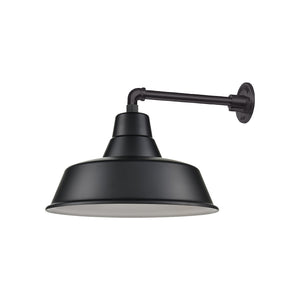 17'' Satin Black Classic Warehouse Shade With Gooseneck