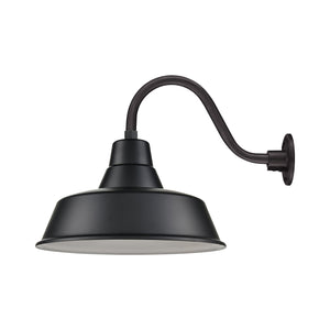 17'' Satin Black Classic Warehouse Shade With Gooseneck