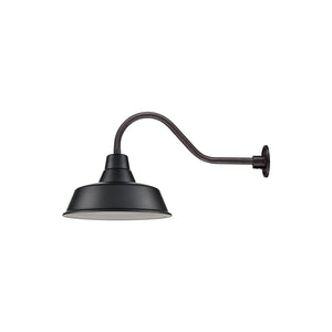 17'' Satin Black Classic Warehouse Shade With Gooseneck