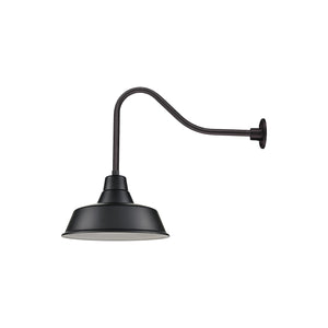 17'' Satin Black Classic Warehouse Shade With Gooseneck