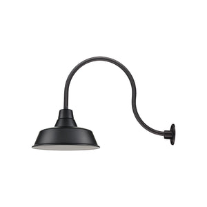 17'' Satin Black Classic Warehouse Shade With Gooseneck