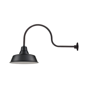 17'' Satin Black Classic Warehouse Shade With Gooseneck