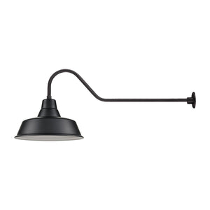 17'' Satin Black Classic Warehouse Shade With Gooseneck