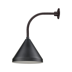 13'' Satin Black Cone Shade With Gooseneck