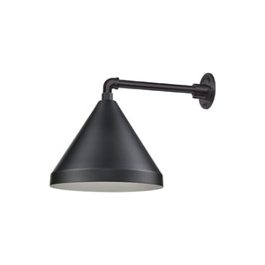 13'' Satin Black Cone Shade With Gooseneck