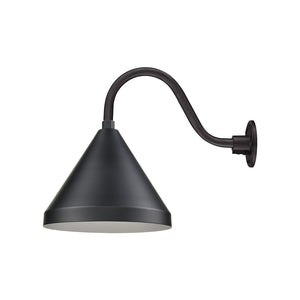 13'' Satin Black Cone Shade With Gooseneck