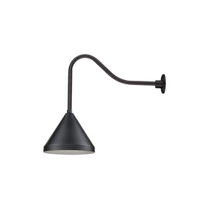 13'' Satin Black Cone Shade With Gooseneck