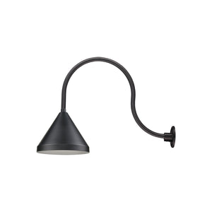 13'' Satin Black Cone Shade With Gooseneck