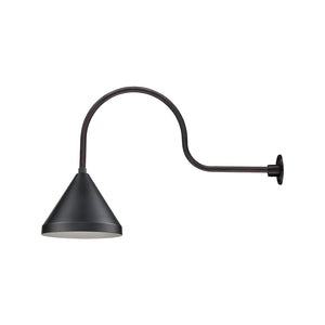 13'' Satin Black Cone Shade With Gooseneck