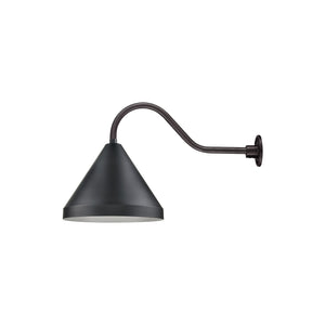 17'' Satin Black Cone Shade With Gooseneck