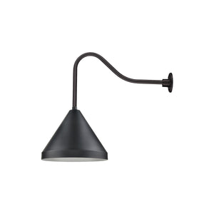 17'' Satin Black Cone Shade With Gooseneck