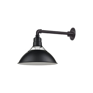 13'' Satin Black Glass Cone Shade With Gooseneck