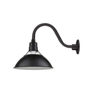 13'' Satin Black Glass Cone Shade With Gooseneck