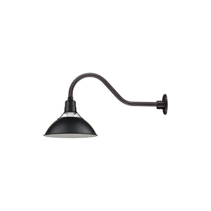 13'' Satin Black Glass Cone Shade With Gooseneck