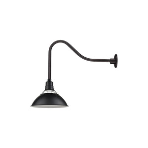 13'' Satin Black Glass Cone Shade With Gooseneck