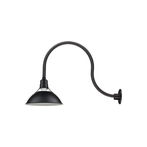 13'' Satin Black Glass Cone Shade With Gooseneck