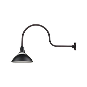 13'' Satin Black Glass Cone Shade With Gooseneck