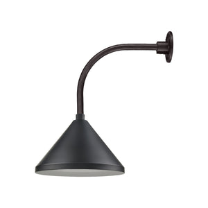 13'' Satin Black Wide Cone Shade With Gooseneck