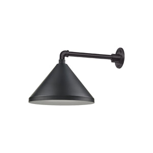 13'' Satin Black Wide Cone Shade With Gooseneck