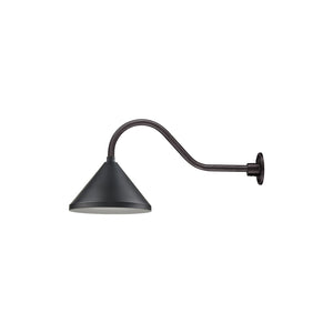 13'' Satin Black Wide Cone Shade With Gooseneck