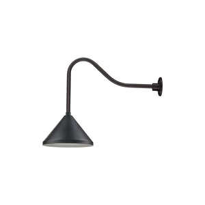 13'' Satin Black Wide Cone Shade With Gooseneck