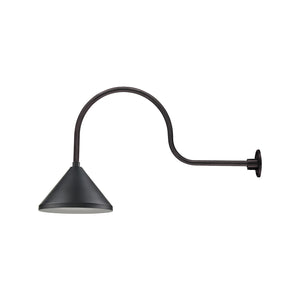 13'' Satin Black Wide Cone Shade With Gooseneck