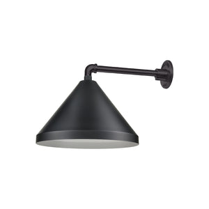 17'' Satin Black Wide Cone Shade With Gooseneck