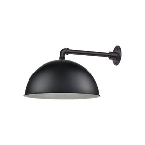 18'' Satin Black Wide Deep Bowl Shade With Gooseneck