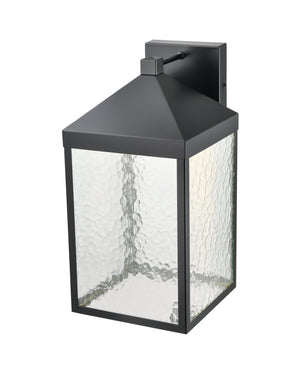 LED Wall Lamps Aaron Outdoor Wall Lamp - Powder Coated Black - Clear Textured Glass - 12W Integrated LED Module - 1300 Lm - 10.5in. Extension - 3000K Warm White