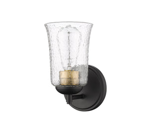 Wall Sconces Abilene Wall Sconce - Matte Black - Clear Chiseled Glass - 6in. Extension - E26 Medium Base