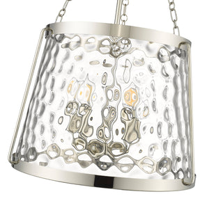 Pendant Fixtures Adabella Pendant - Polished Nickel - Clear Hammered Glass - 18.125in. Diameter - E12 Candelabra Base