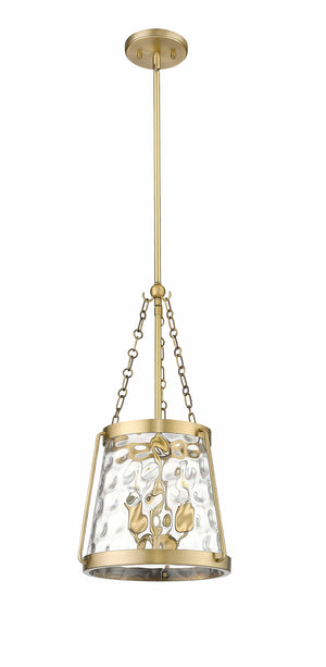 Pendant Fixtures Adabella Pendant - Vintage Brass - Clear Hammered Glass - 11.75in. Diameter - E12 Candelabra Base