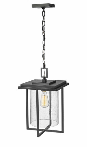 Pendant Fixtures Adair Outdoor Hanging Lantern - Powder Coated Black - Clear Seeded Glass - 11in. Diameter - E26 Medium Base