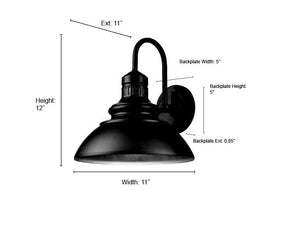 Wall Sconces Adda LED Wall Sconce - Powder Coated Black - 12W Integrated LED Module - 209 Lm - 3000K Warm White