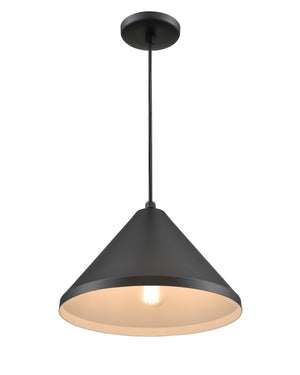 R Series Wide Cone Pendant - Satin Black - 13in. Diameter - E26 Medium Base