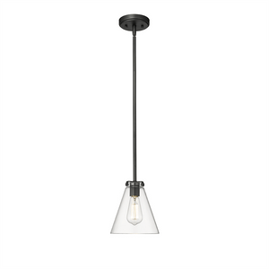 Pendant Fixtures Aliza Mini-Pendant - Matte Black - Clear Glass - 7.5in. Diameter - E26 Medium Base