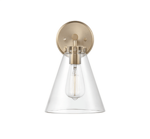 Wall Sconces Aliza Wall Sconce - Modern Gold - Clear Glass - 8.5in. Extension - E26 Medium Base