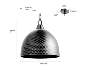 Pendant Fixtures Arrco Pendant - Black Stainless Steel - 18in. Diameter - E26 Medium Base