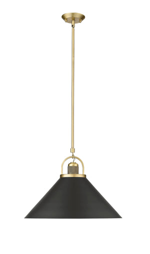 Pendant Fixtures Artistan Pendant - Vintage Brass / Matte Black - 13.1in. Diameter - E26 Medium Base